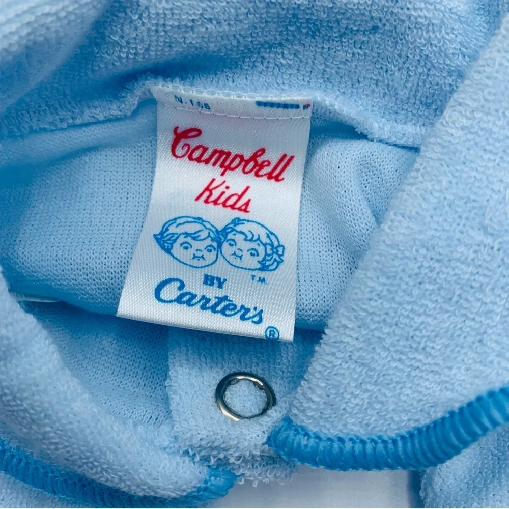 Vintage 1986 Campbell Kids by Carter's TerryCloth Footie Pajamas Small to 11lbs